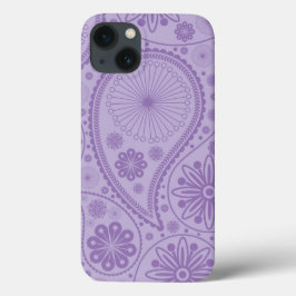 Paars paisleypatroon iPhone 13 hoesje