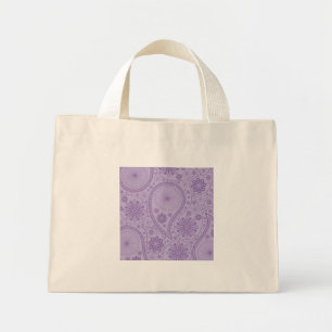 Paars paisleypatroon mini tote bag