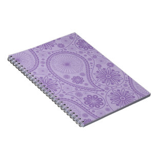 Paars paisleypatroon notitieboek