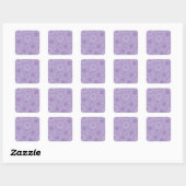 Paars paisleypatroon vierkante sticker (Vel)