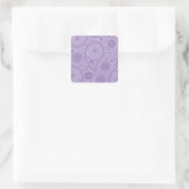 Paars paisleypatroon vierkante sticker (Tas)