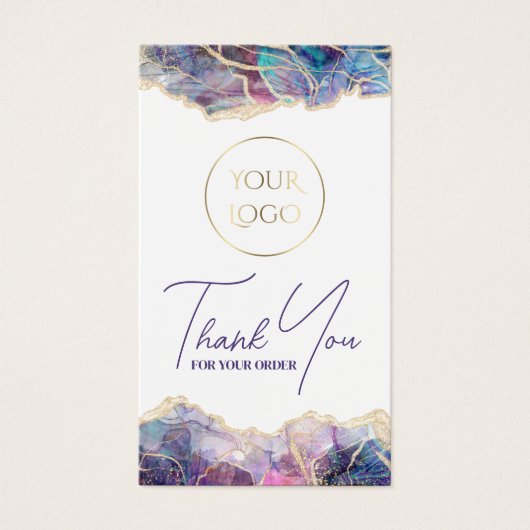 Paars pakket visitekaartje (Voorkant)