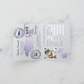 Paars Palm Faux Folie Jamaica Wedding Passport (Binnen)