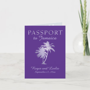 Paars Palm Faux Folie Jamaica Wedding Passport