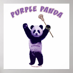 Paars Panda Lacrosse Poster