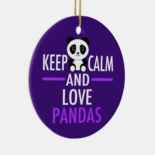 Paars Panda Lover Keramisch Ornament (Rechts)