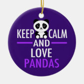 Paars Panda Lover Keramisch Ornament (Voorkant)