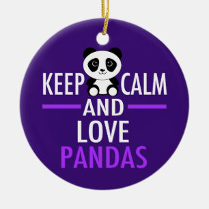 Paars Panda Lover Keramisch Ornament