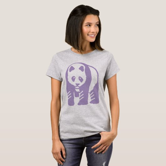 Paars Panda T-shirt (Voorkant volledig)