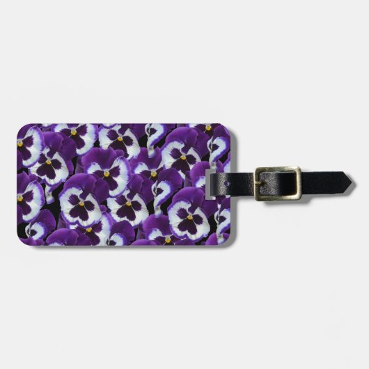 Paars_Pansies_Bouquet,_ Bagagelabel (Voorkant horizontaal)
