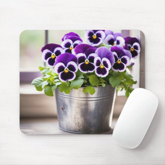 Paars Pansy Bouquet Muismat (Met muis)