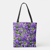 Paars Pansy Field Tote Bag (Achterkant)