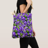 Paars Pansy Field Tote Bag (Dichtbij)