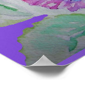 Paars Pansy Floral Flowers Waterverf Poster (Hoek)