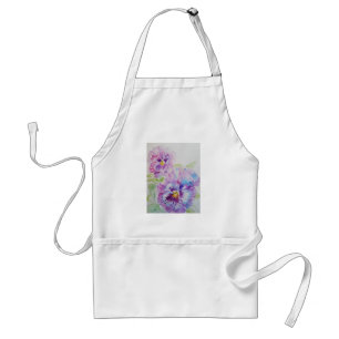 Paars Pansy Flower Floral Art Kitchen Schort