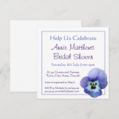 Paars Pansy Flower Vrijgezellenfeest Invite Kaart (Voorkant / Achterkant)