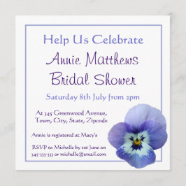 Paars Pansy Flower Vrijgezellenfeest Invite Kaart