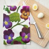 Paars Pansy Garden Kitchen Towel Theedoek (Quarter Fold)