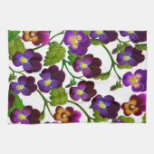 Paars Pansy Garden Kitchen Towel Theedoek (Horizontaal)