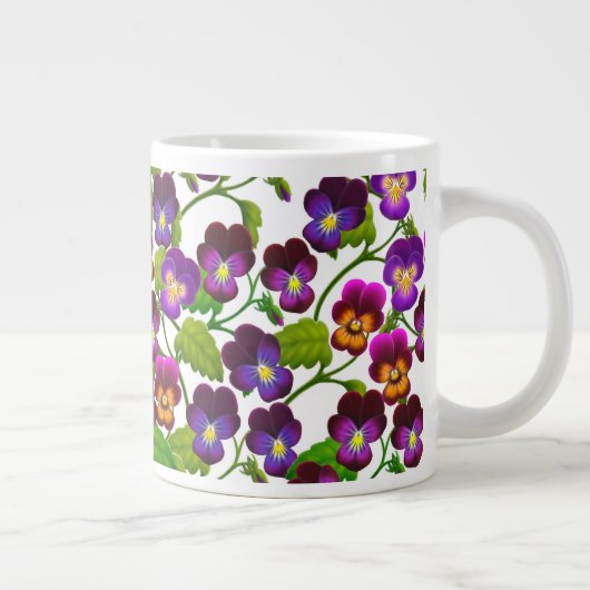 Paars Pansy Garden Planten Jumbo Mok (Rechts)