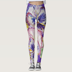 Paars Pansy Leggings voor grote panties