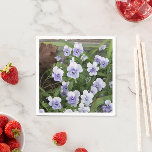 Paars Pansy Paper Napkins Servet (Insitu)