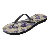 Paars Pansy Pattern Teenslippers (Schuin)