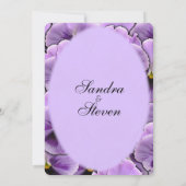 Paars Pansy Wedding Invitation Kaart (Achterkant)