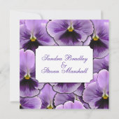 Paars Pansy Wedding Invitation Kaart (Achterkant)