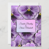Paars Pansy Wedding Invitation Kaart (Achterkant)