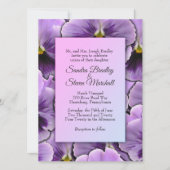 Paars Pansy Wedding Invitation Kaart (Voorkant)