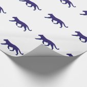Paars panthersilhouet - Kies achtergrondkleur Cadeaupapier (Hoek)