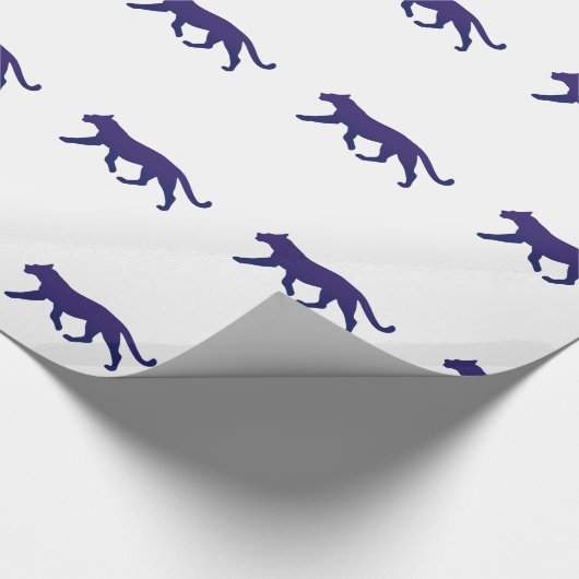 Paars panthersilhouet - Kies achtergrondkleur Cadeaupapier (Hoek)