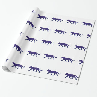 Paars panthersilhouet - Kies achtergrondkleur Cadeaupapier