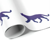 Paars panthersilhouet - Kies achtergrondkleur Cadeaupapier (Rol Hoek)