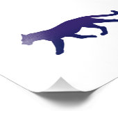 Paars panthersilhouet - Kies achtergrondkleur Foto Afdruk (Hoek)