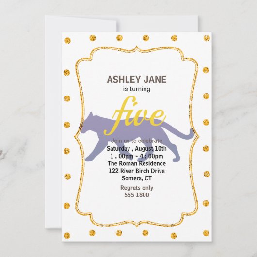 Paars panthersilhouet - Kies achtergrondkleur Kaart (Voorkant)