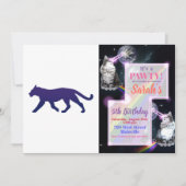 Paars panthersilhouet - Kies achtergrondkleur Kaart (Voorkant)