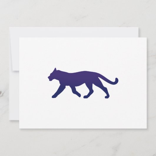 Paars panthersilhouet - Kies achtergrondkleur Kaart (Achterkant)