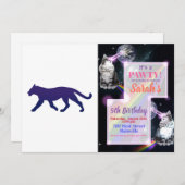 Paars panthersilhouet - Kies achtergrondkleur Kaart (Voorkant / Achterkant)