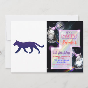 Paars panthersilhouet - Kies achtergrondkleur Kaart