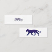 Paars panthersilhouet - Kies achtergrondkleur Mini Visitekaartje (Voorkant / Achterkant)