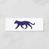 Paars panthersilhouet - Kies achtergrondkleur Mini Visitekaartje (Achterkant)