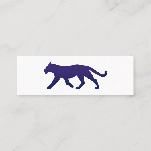 Paars panthersilhouet - Kies achtergrondkleur Mini Visitekaartje (Achterkant)