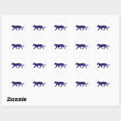 Paars panthersilhouet - Kies achtergrondkleur Ronde Sticker (Vel)