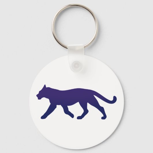 Paars panthersilhouet - Kies achtergrondkleur Sleutelhanger (Voorkant)