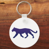 Paars panthersilhouet - Kies achtergrondkleur Sleutelhanger (Voorkant)