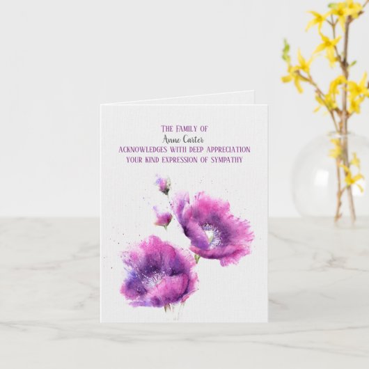 Paars papaver kaart (Gele Bloem)