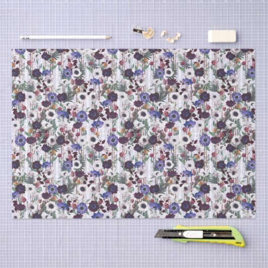 Paars Papaver Veld Victoriaans Geïnspireerd Tissue Tissuepapier (Craft)