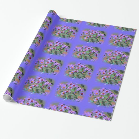 paars papier voor het verpakken van asters (Uitgerold)